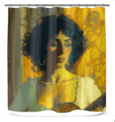 SurArt 83 elegant waterproof shower curtain in a beautifully designed bathroom.